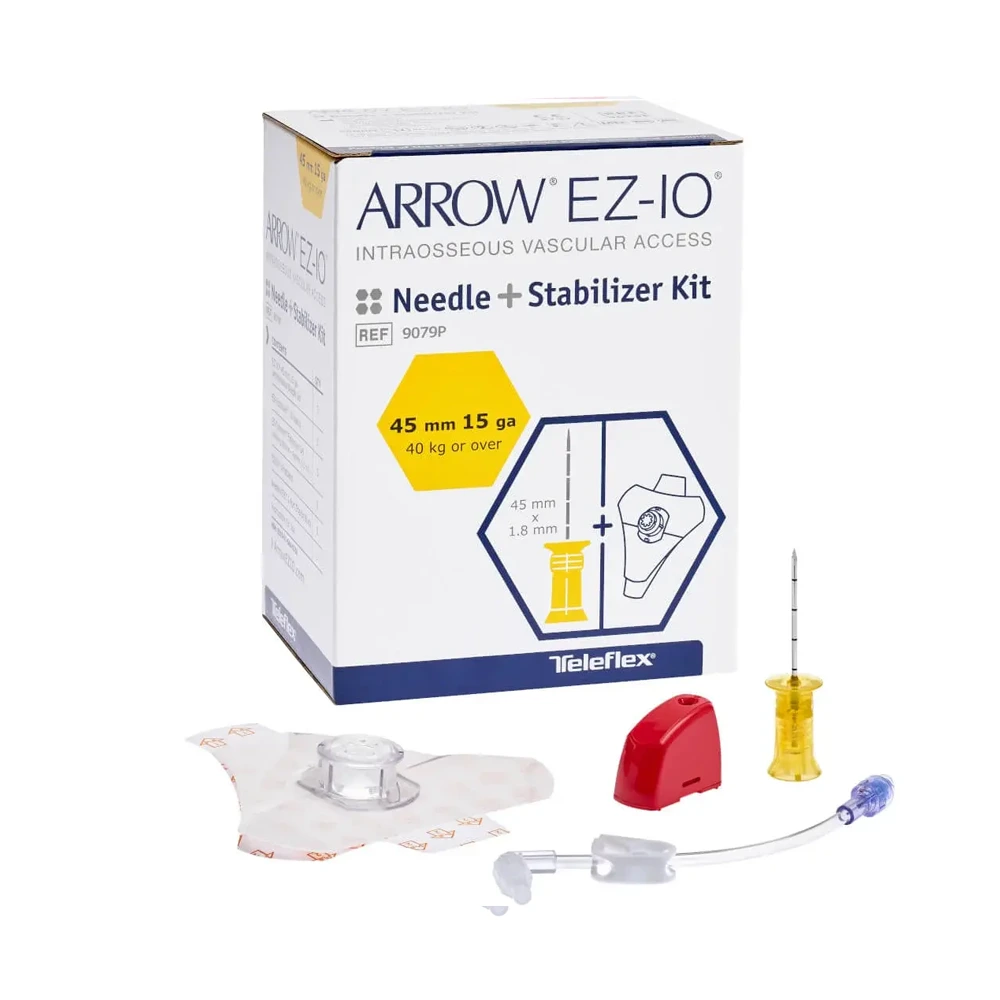 [9079P] EZ-IO Nadel für adipöse Patienten extra lang inkl. Stabilizer | Packung a 5 Stück | gelb