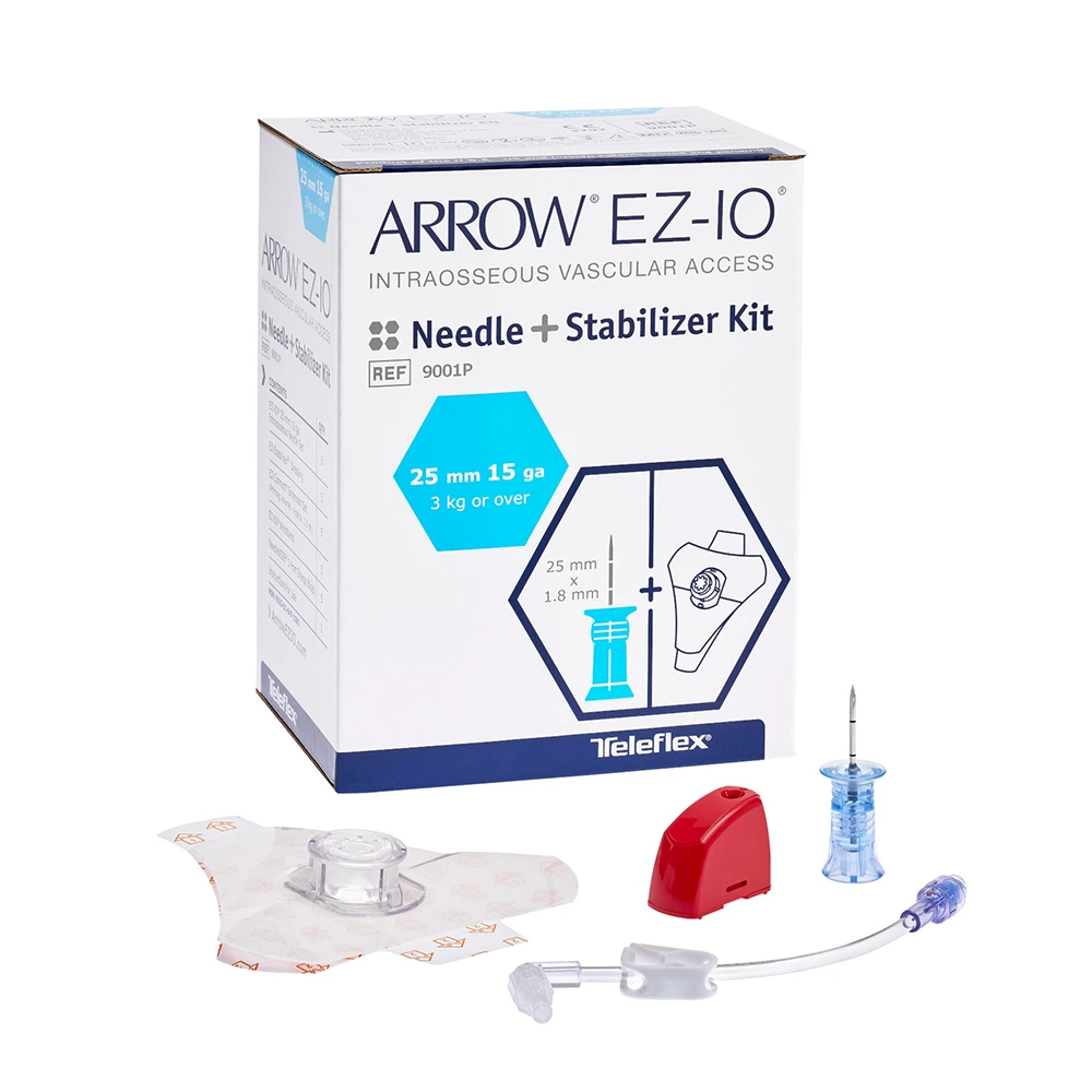 [9001P] EZ-IO Nadel für Erwachsene ab 39kg inkl. Stabilizer | Packung a 5 Stück | blau